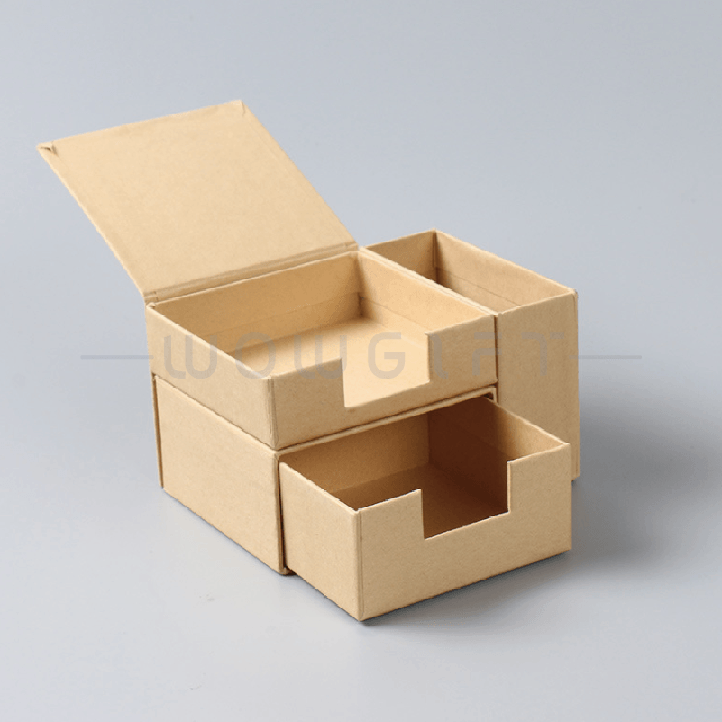 抽屜式便條紙組客製．牛皮紙便利貼禮盒．企業文具禮贈品