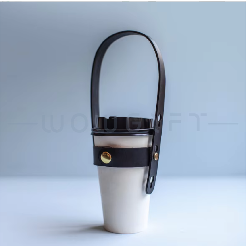 PU 皮革手提杯套客製．外帶隨行