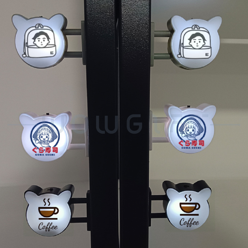 磁吸造型小燈箱．桌邊夜燈．可客製 LOGO／插畫