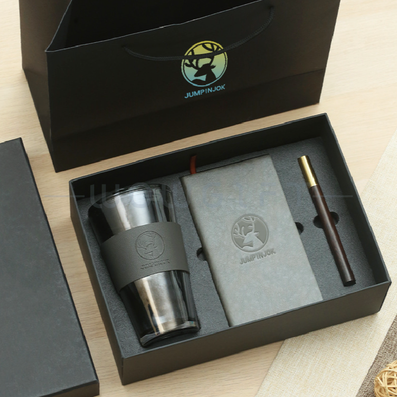 企業高端商務禮品套裝客製，吸管杯｜筆記本｜原子筆禮盒組