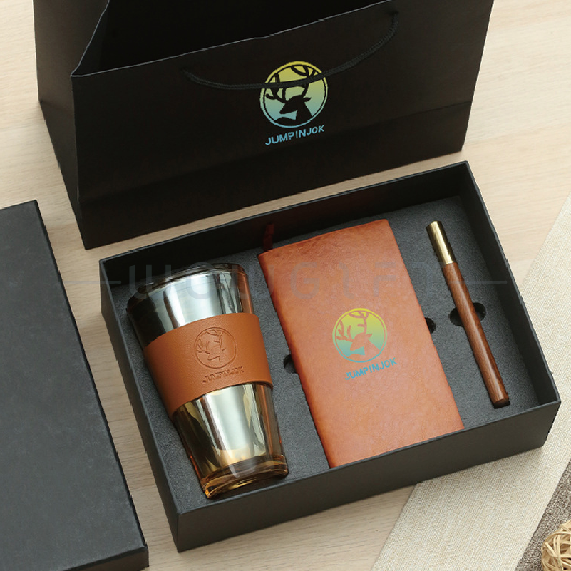 企業高端商務禮品套裝客製，吸管杯｜筆記本｜原子筆禮盒組
