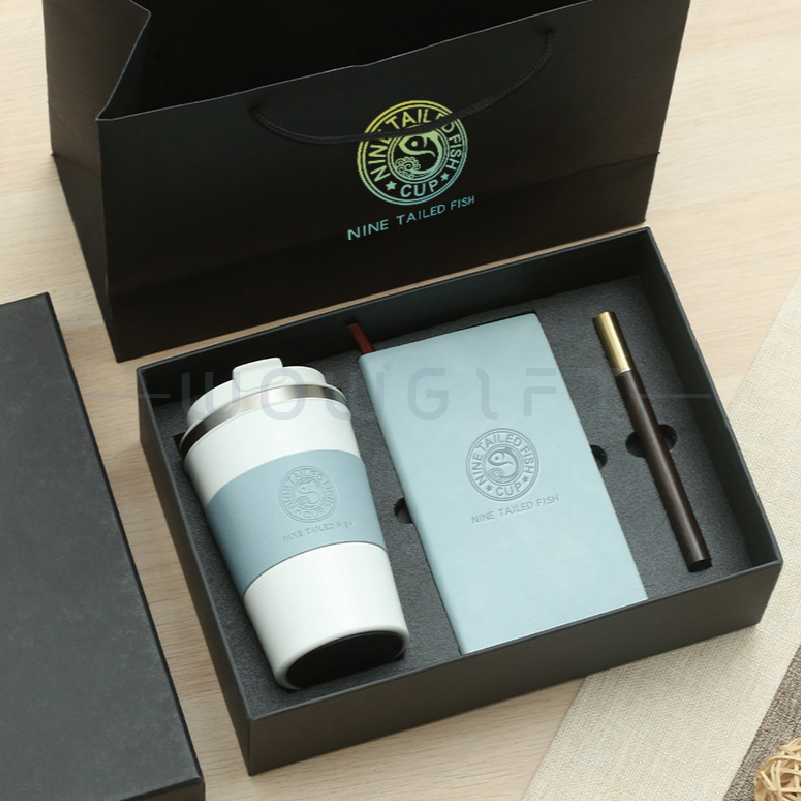 企業高端商務禮品套裝客製，吸管杯｜筆記本｜原子筆禮盒組