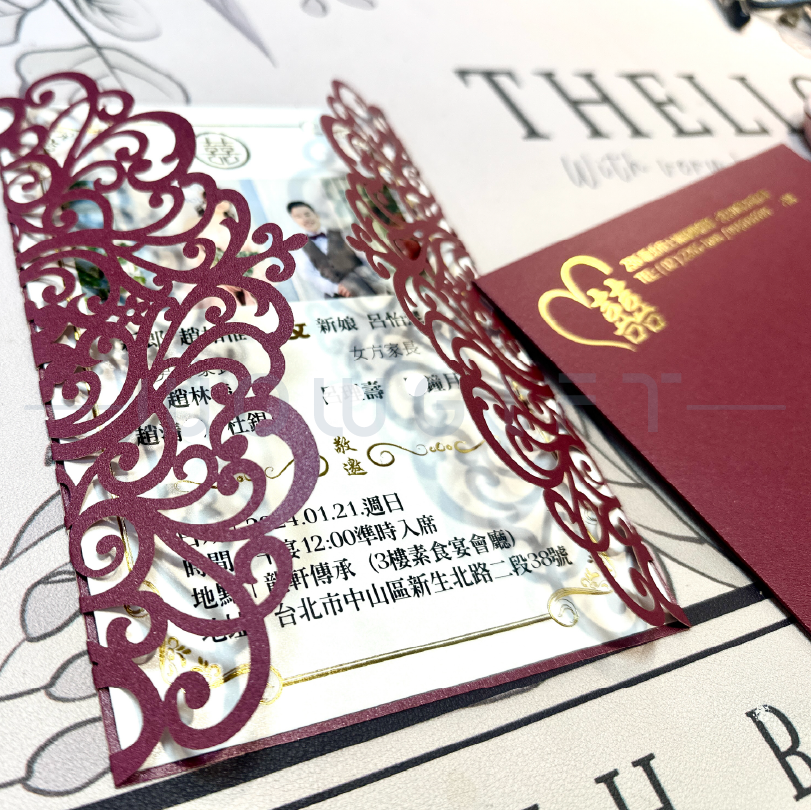 客製結婚喜帖．雷射雕刻喜帖．婚禮邀請卡設計
