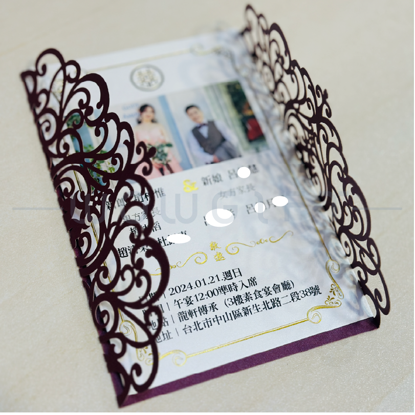 客製結婚喜帖．雷射雕刻喜帖．婚禮邀請卡設計