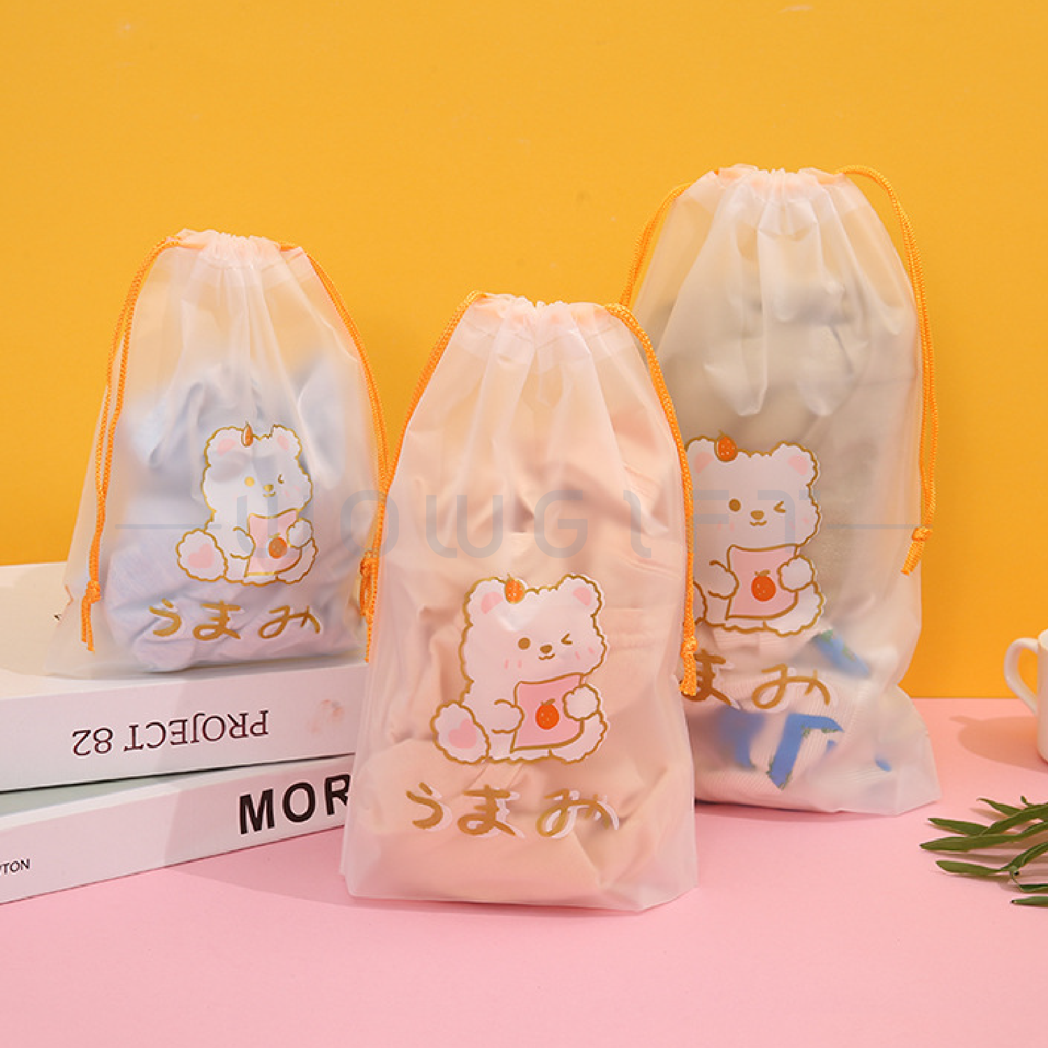 客製透明抽繩收納束口袋，旅行衣物分類袋|鞋袋|活動禮品