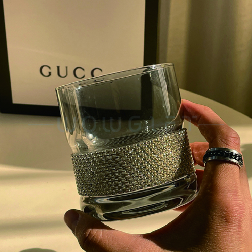 鑽石紋威士忌杯．玻璃烈酒杯．高質感酒吧禮贈品