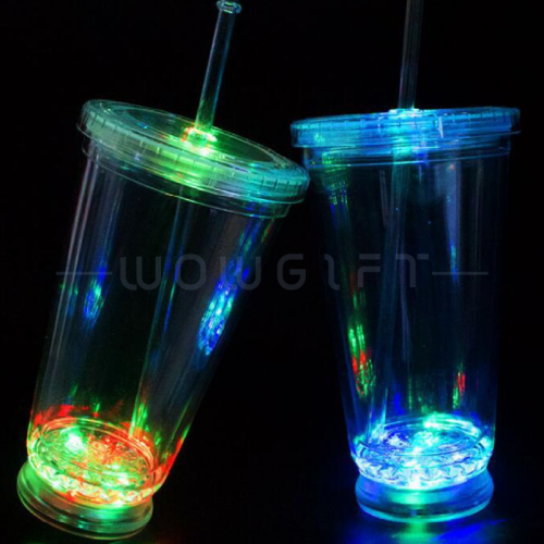 LED 發光雙層吸管杯客製．夜光杯／廣告杯／派對杯／活動贈品